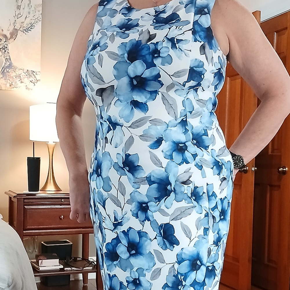 Calvin Klein knee length floral print dress